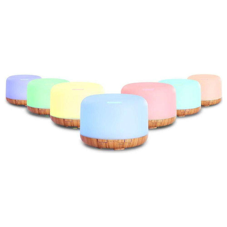 DEVANTI Aroma Diffuser Aromatherapy LED Night Light Air Humidifier Purifier Light Wood Grain 500ml