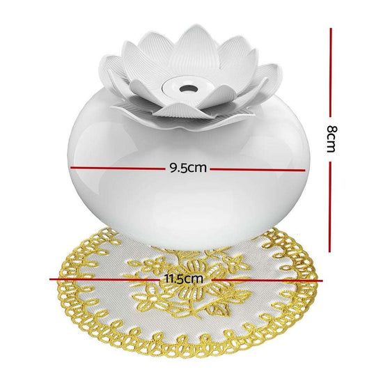 Devanti Aromatherapy Diffuser Aroma Ceramic Essential Oils Air Humidifier Lotus