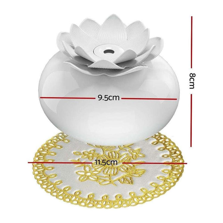 Devanti Aromatherapy Diffuser Aroma Ceramic Essential Oils Air Humidifier Lotus