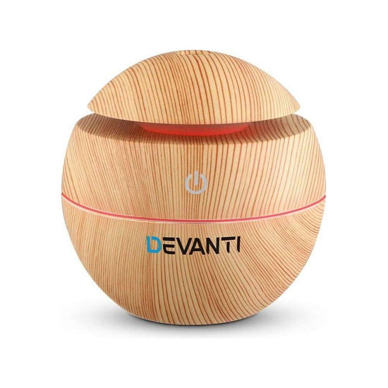 Devanti Aromatherapy Diffuser Aroma Essential Oils Air Humidifier LED Light 130ml