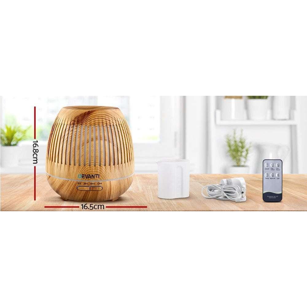 Devanti Aromatherapy Diffuser Aroma Essential Oils Air Humidifier LED Light 400ml - Magdasmall