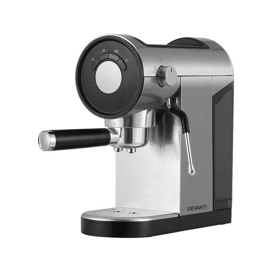 Devanti Coffee Machine Espresso Maker 20 Bar Milk Frother Cappuccino Latte Cafe