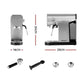 Devanti Coffee Machine Espresso Maker 20 Bar Milk Frother Cappuccino Latte Cafe