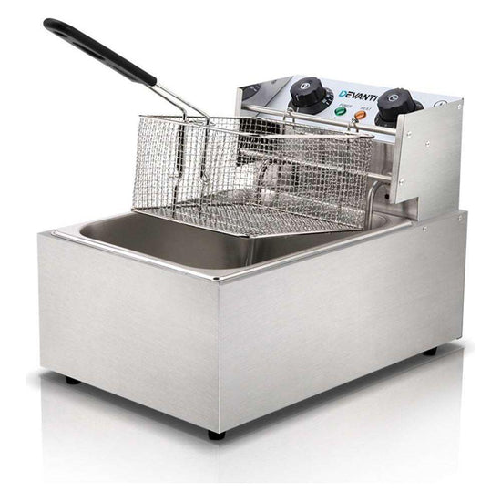 Devanti Commercial Electric Single Deep Fryer - Silver