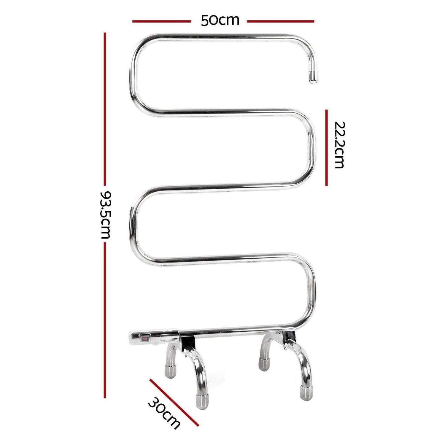 Devanti Electric Heated Towel Rail Rack Rails Freestanding 5 Bars - Magdasmall