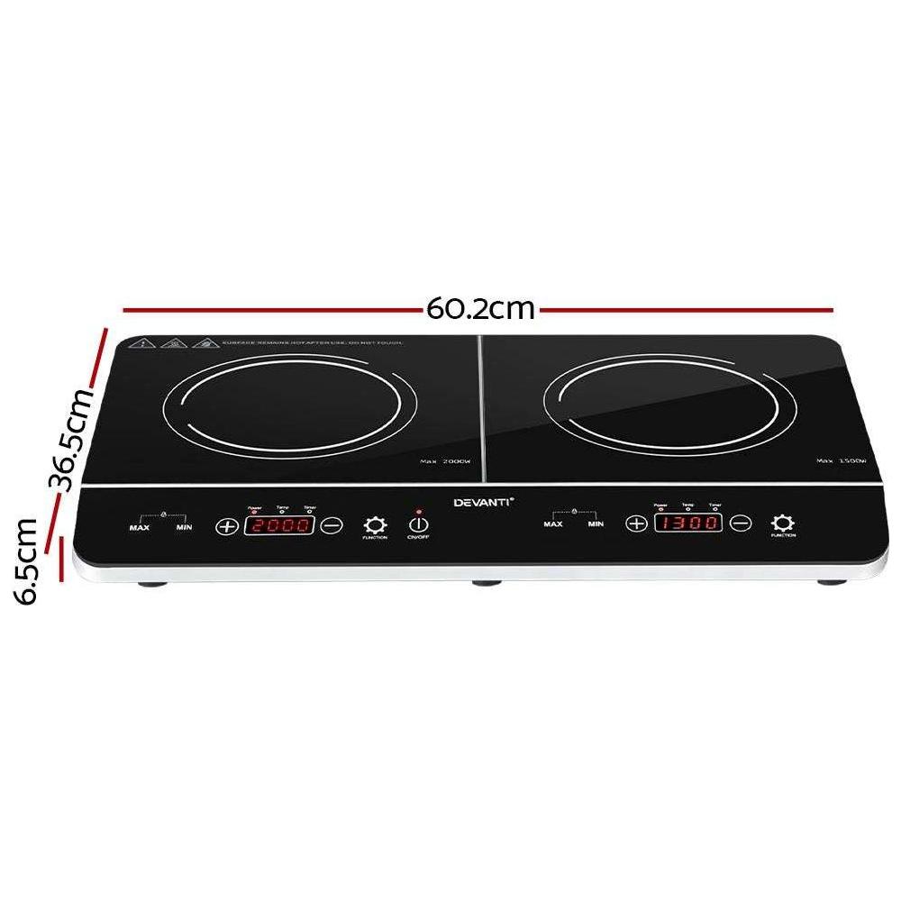 Devanti Electric Induction Cooktop 60cm Portable Kitchen Ceramic Glass Cooker - Magdasmall