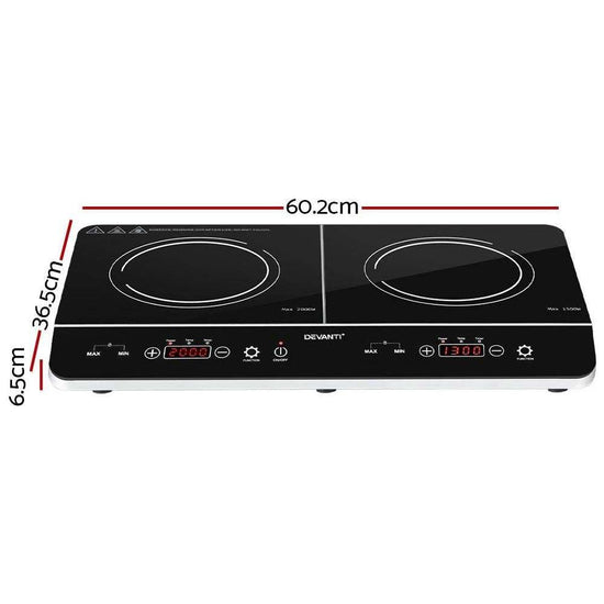 Devanti Electric Induction Cooktop 60cm Portable Kitchen Ceramic Glass Cooker