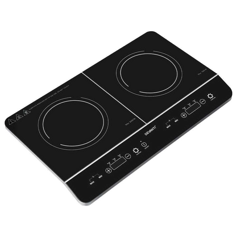 Devanti Electric Induction Cooktop 60cm Portable Kitchen Ceramic Glass Cooker - Magdasmall