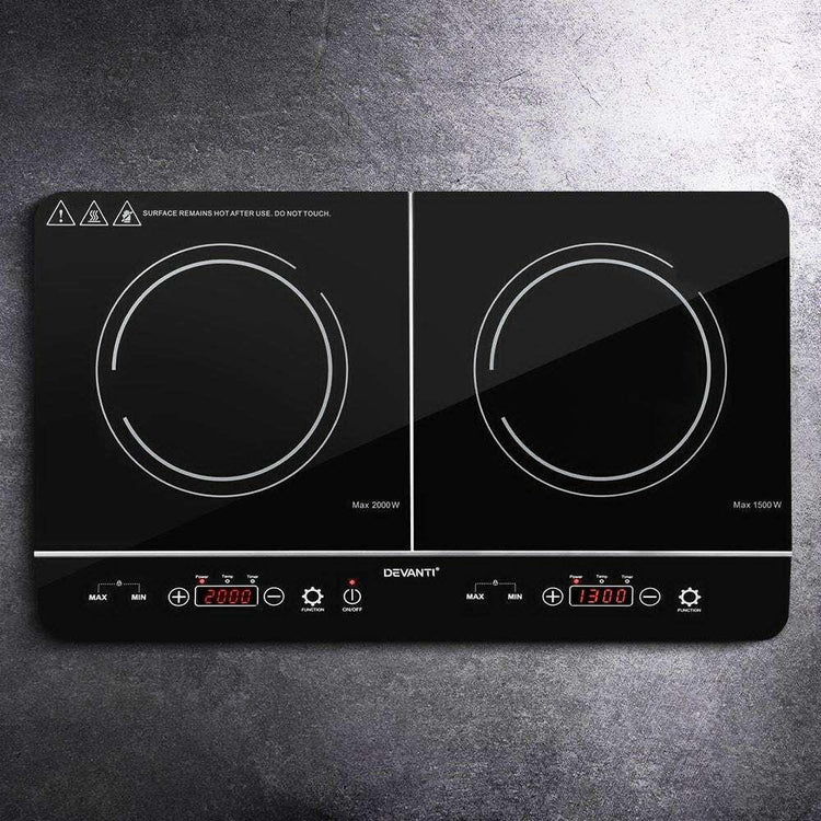 Devanti Electric Induction Cooktop 60cm Portable Kitchen Ceramic Glass Cooker - Magdasmall