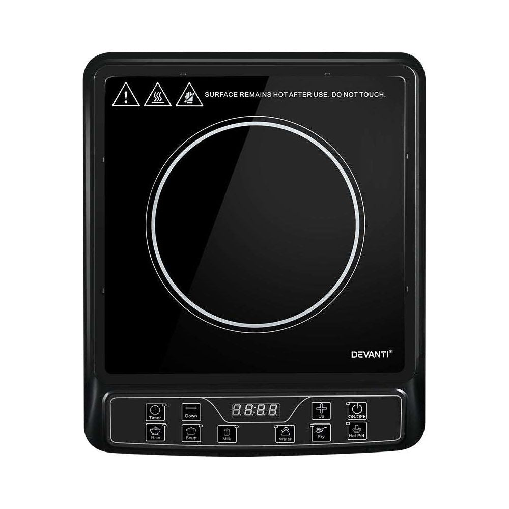 Devanti Electric Induction Cooktop Portable Cook Top Ceramic Kitchen Hot Plate - Magdasmall