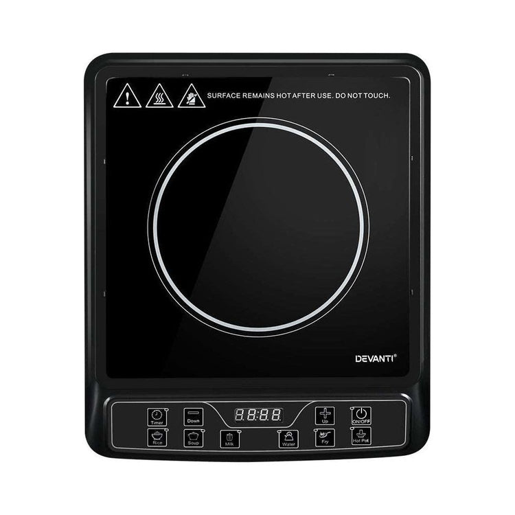 Devanti Electric Induction Cooktop Portable Cook Top Ceramic Kitchen Hot Plate - Magdasmall