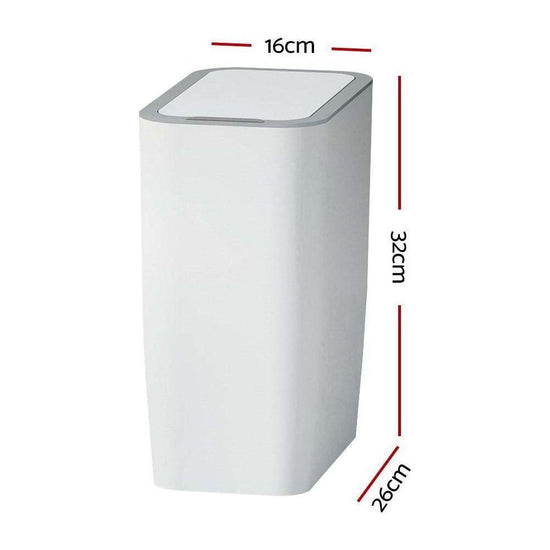 Devanti Motion Sensor Bin Automatic Rubbish Bins Waste Trash Can White 9L - Magdasmall