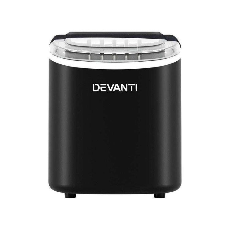 Devanti Portable Ice Maker Machine Ice Cube Tray 12kg Bar Countertop Black