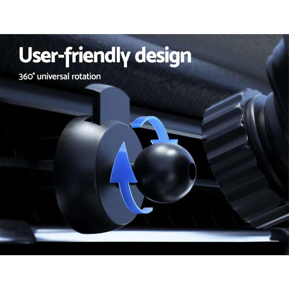 Devanti Wireless Car Charger Fast Charging Car Mount Vent Suction cup - Magdasmall