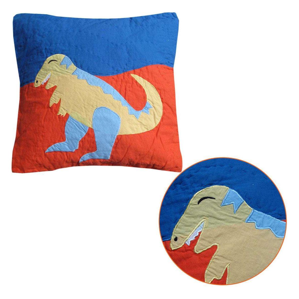 Dinosaur Embroidered Filled Cushion