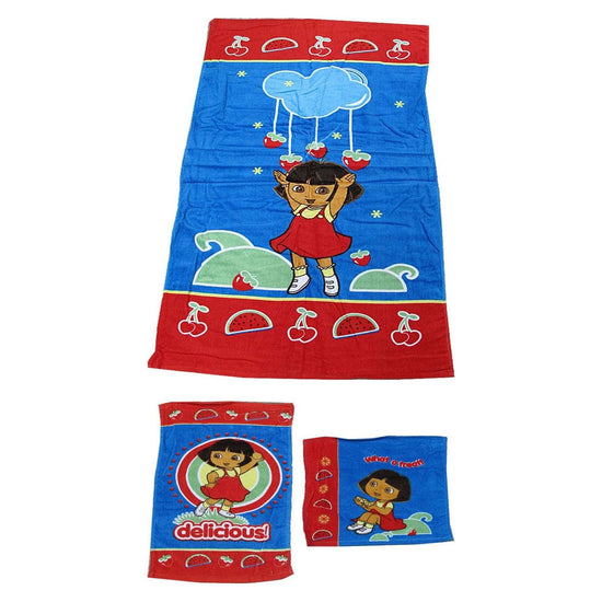 Disney 3 Pce Kids Licensed Beach Towel Set Dora the Explorer