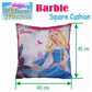 Disney Barbie Filled Square Cushion