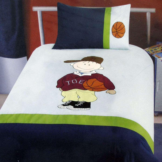 Dude Basketball Embroidered Quilt Cover Set Single - Magdasmall