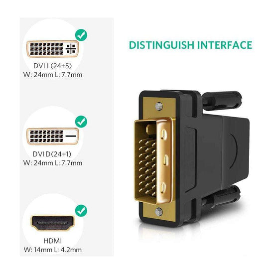 DVI-D 24+1 Male to HDMI Female Adapter Converter Gold Plated Support 1080P