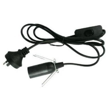 Electrical Cord for Salt Lamps BLACK 1.8m (24V) Suitable for 10w or 25w globe ONLY