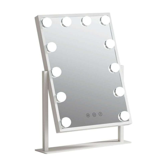 Embellir Makeup Mirror Hollywood Vanity with LED Light Rotation Tabletop White