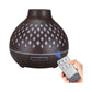 Essential Oil Aroma Diffuser and Remote - 400ml Hollowed Wood Mist Humidifier