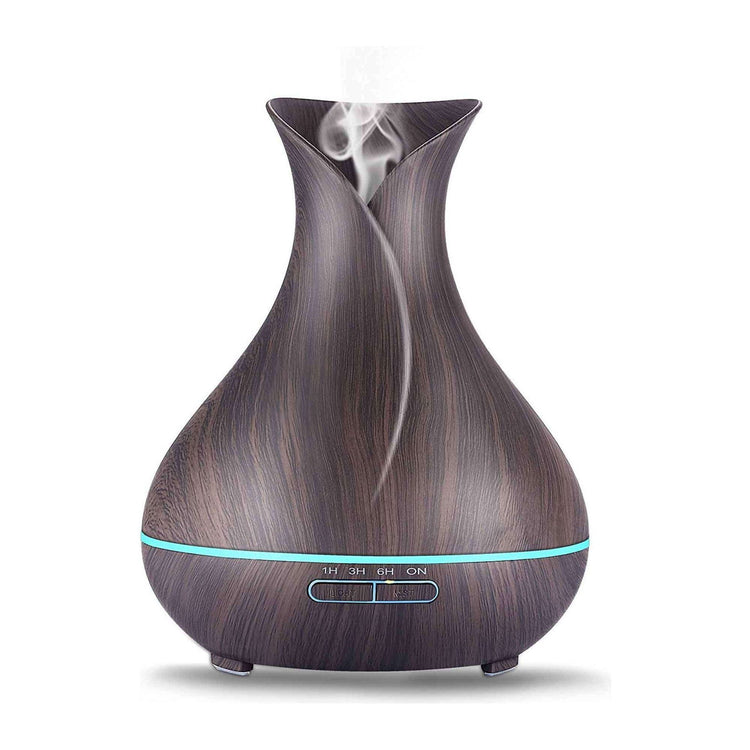 Essential Oil Aroma Diffuser and Remote - 400ml Tulip Dark Ultrasonic Humidifier