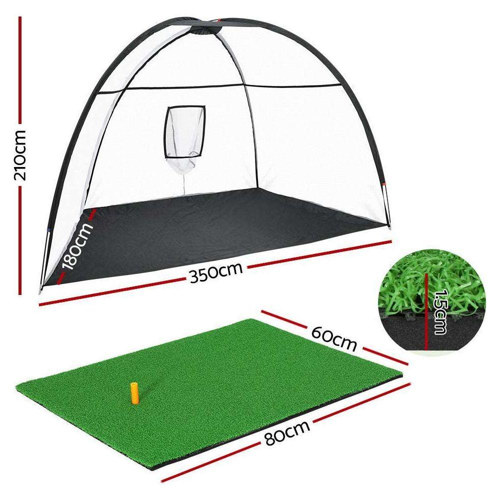 Everfit 3.5M Golf Practice Net with Driving Mat Training Target Hitting Mat