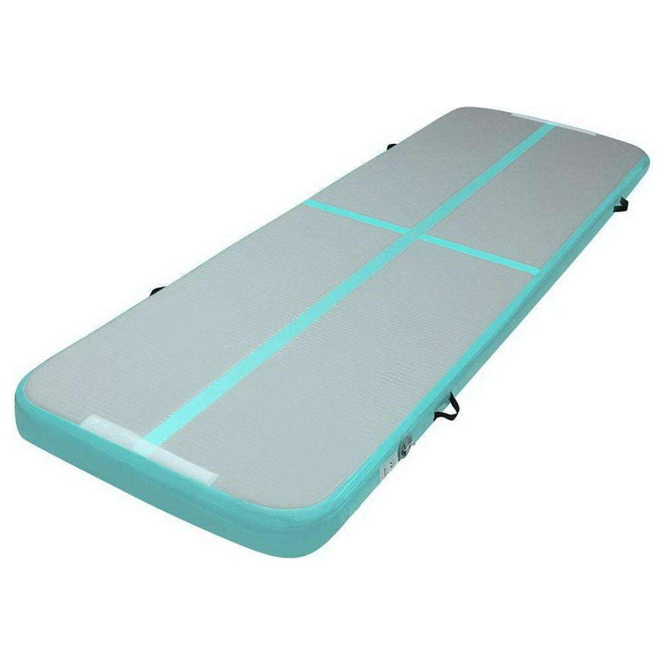 Everfit 3m x 1m Air Track Mat Gymnastic Tumbling Mint Green and Grey