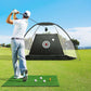 Everfit Golf Practice Net And Training Mat Set Cage Training Aid Hitting Mat Black