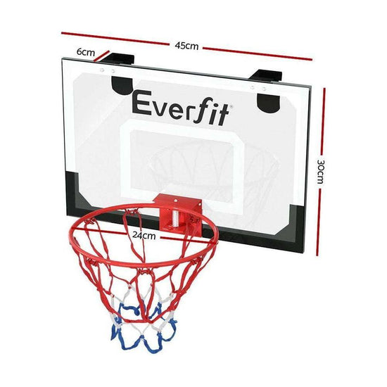 Everfit Mini Basketball Hoop Door Wall Mounted Kids Sport Backboard Indoor Black