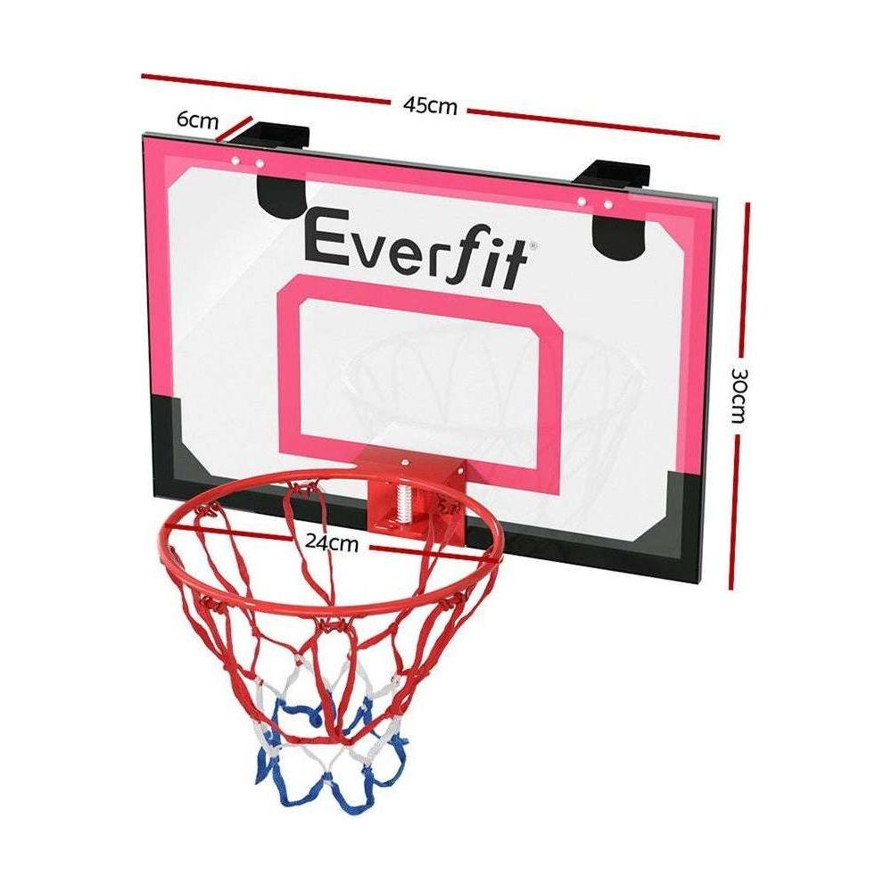 Everfit Mini Basketball Hoop Door Wall Mounted Kids Sports Backboard Indoor Red