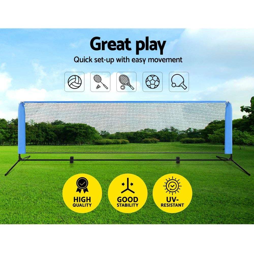 Everfit Portable Sports Net Stand Badminton Volleyball Tennis Soccer 3m 3ft Blue - Magdasmall