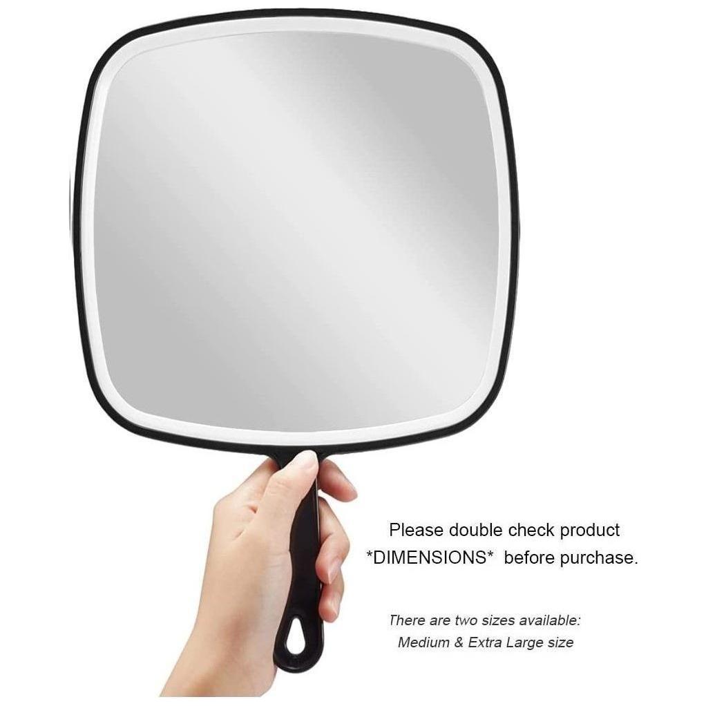 Extra Large Black Handheld Mirror with Handle (31,5 x 23 cm)