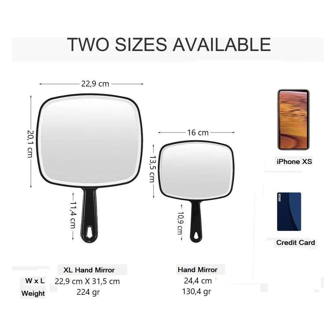 Extra Large Black Handheld Mirror with Handle (31,5 x 23 cm)