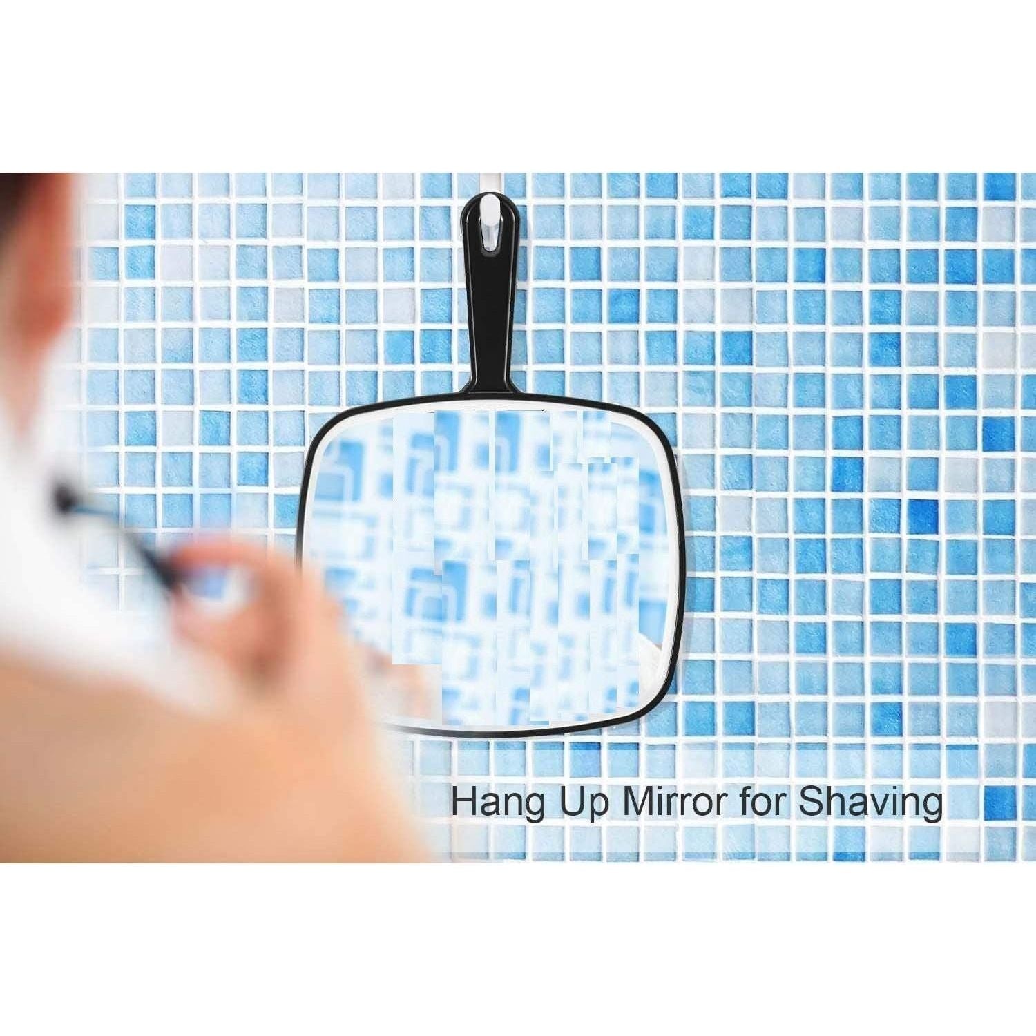 Extra Large Black Handheld Mirror with Handle (31,5 x 23 cm)