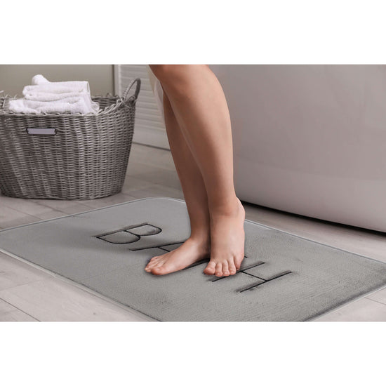 Extra Thick Memory Foam &amp; Super Comfort Bath Rug Mat for Bathroom (60 x 40 cm, Grey)