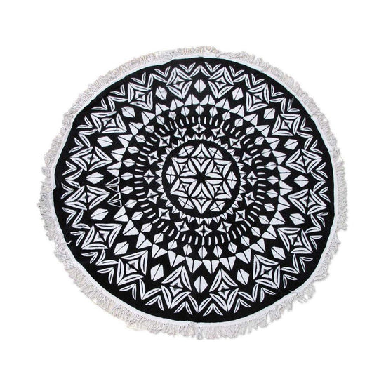 Ezra Hexagon 100% Cotton Round Beach Towel - Magdasmall