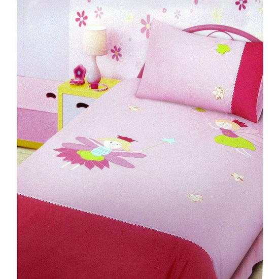 Fairies Embroidered Quilt Cover Set Single - Magdasmall