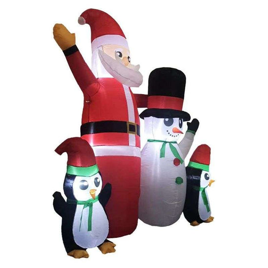 Festiss 1.8m Santa Snowman and Penguin Greeting Christmas Inflatable with LED