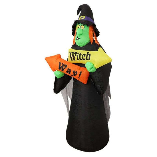 Festiss 2.4m Witch Way Halloween Inflatable with LED