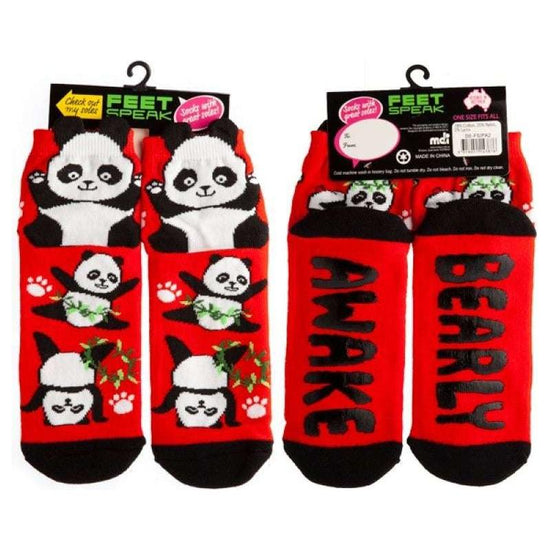 Festive Panda Feet Speak Socks - Magdasmall