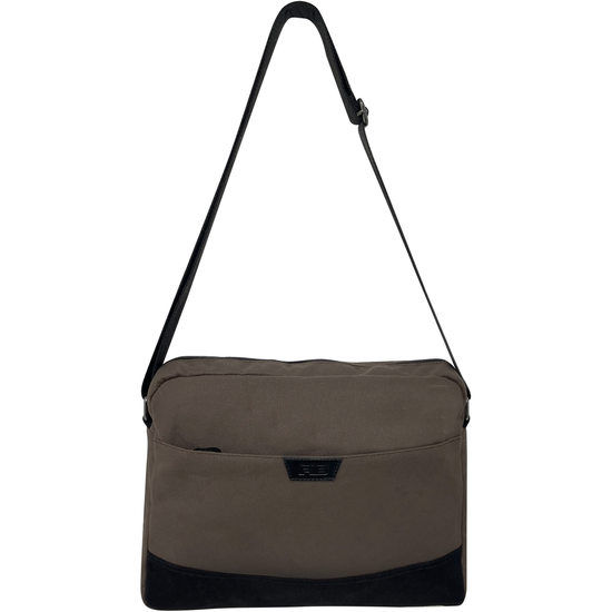 FIB Byron Canvas Laptop Messenger Bag Travel - Brown