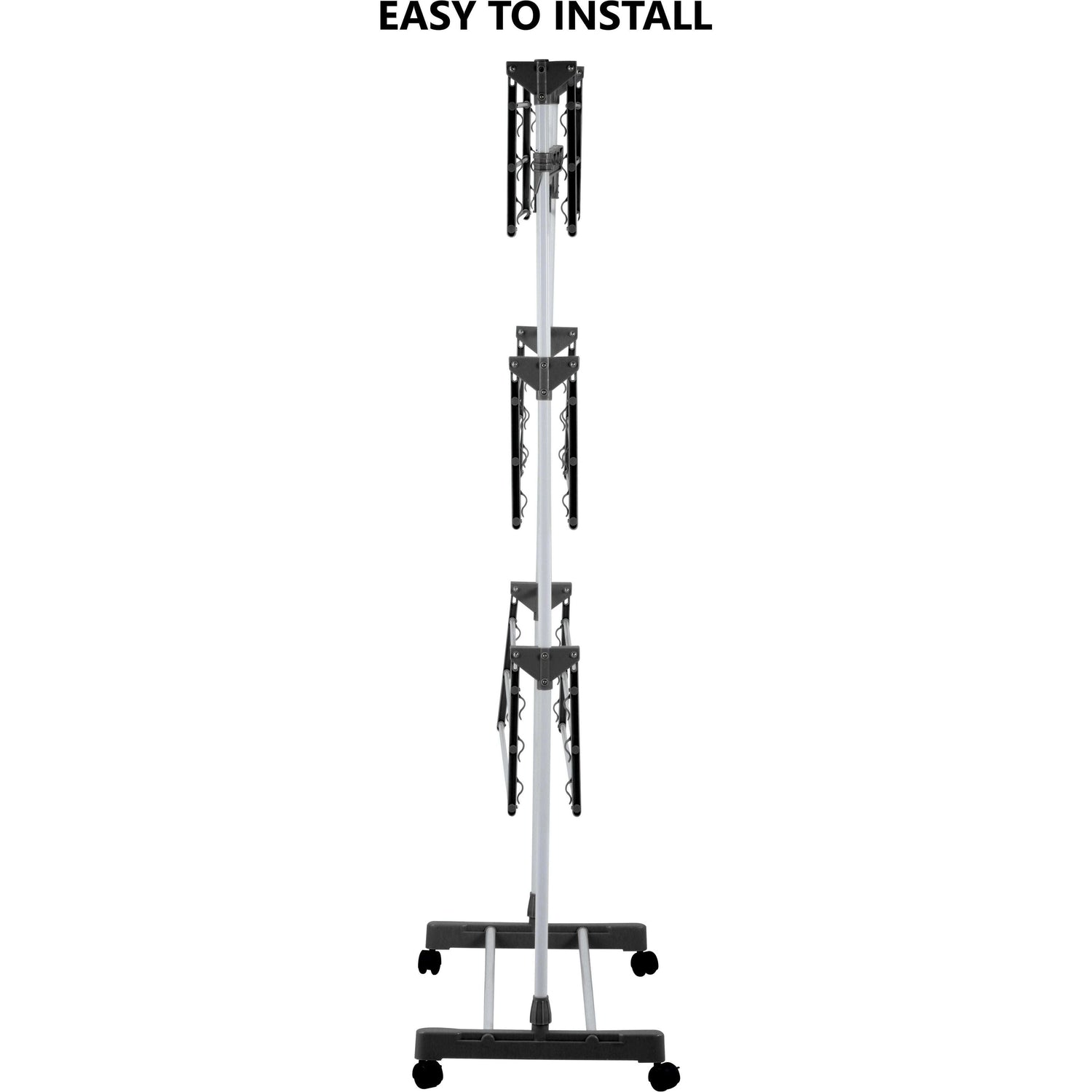 Folding 3 Tier Clothes Laundry Drying Rack with Stainless Steel Tubes for Indoor & Outdoor Home - Magdasmall