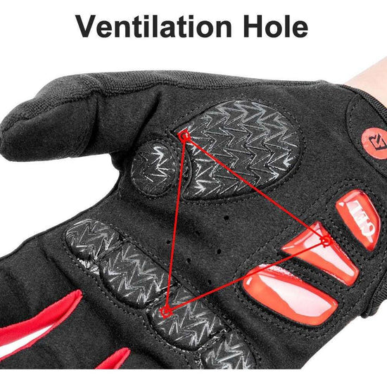 Full Finger MTB Gloves Medium Sizefor Mountain Road Bike Breathable Red Rockbros Unisex Device Friendly Finger Material Anti Slip