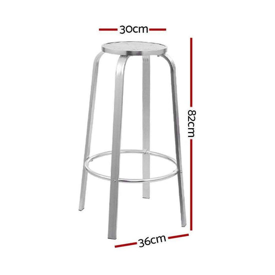 Gardeon 2-Piece Outdoor Bar Stools Patio Indoor Bistro Aluminum Chairs