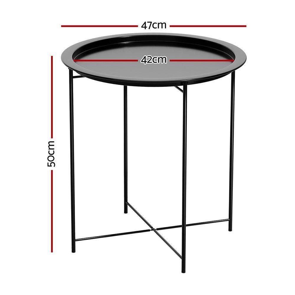 Gardeon Coffee Side Table Steel Outdoor Furniture Indoor Desk Patio Garden