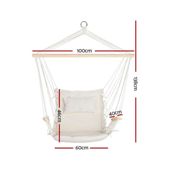 Gardeon Hammock Hanging Swing Chair - Cream - Magdasmall
