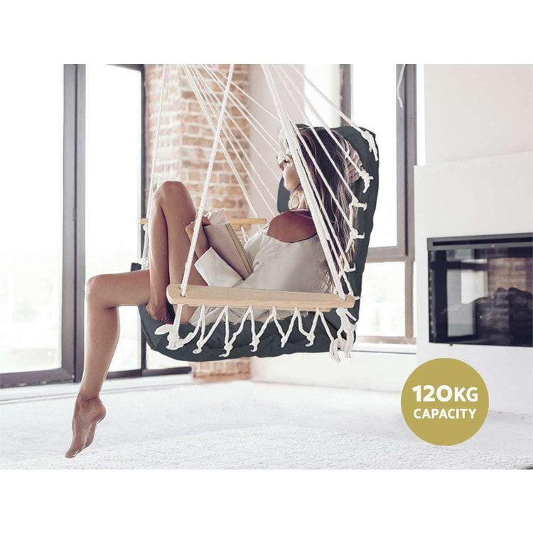 Gardeon Hammock Hanging Swing Chair - Grey - Magdasmall