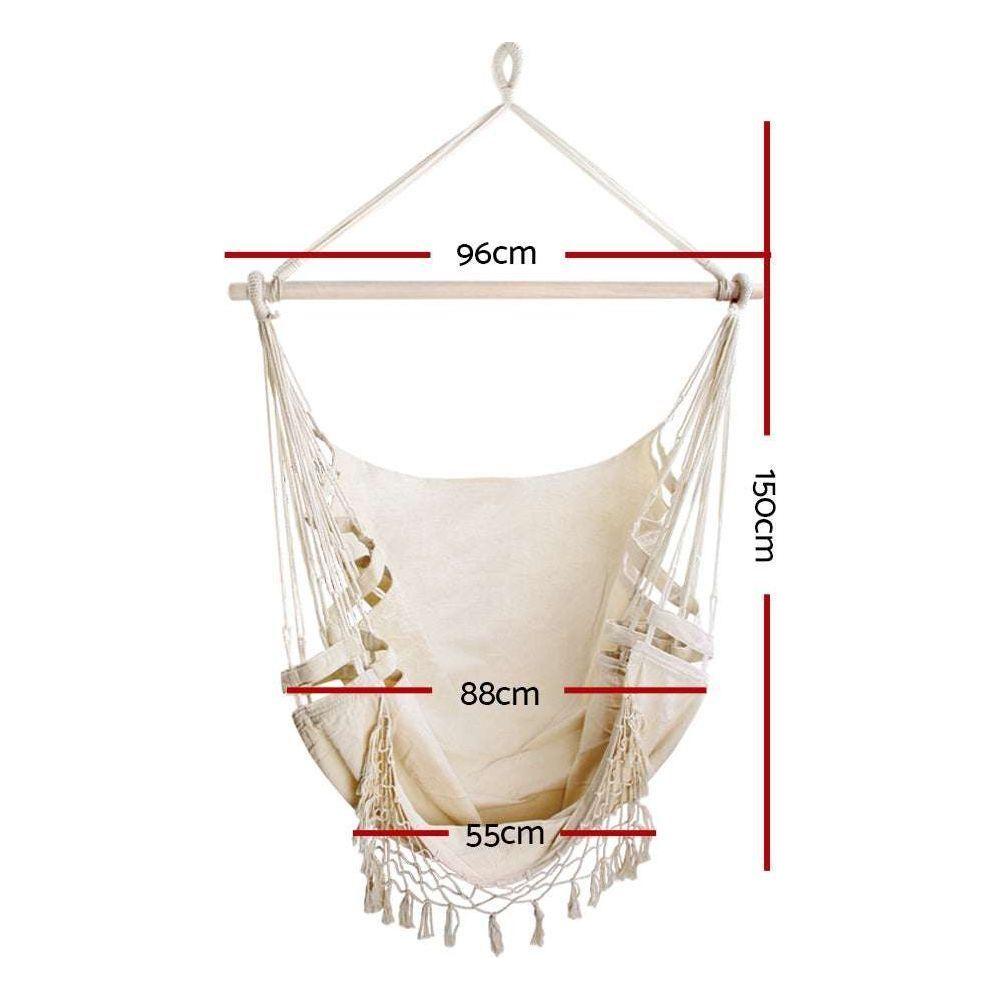 Gardeon Hammock Swing Chair - Cream - Magdasmall